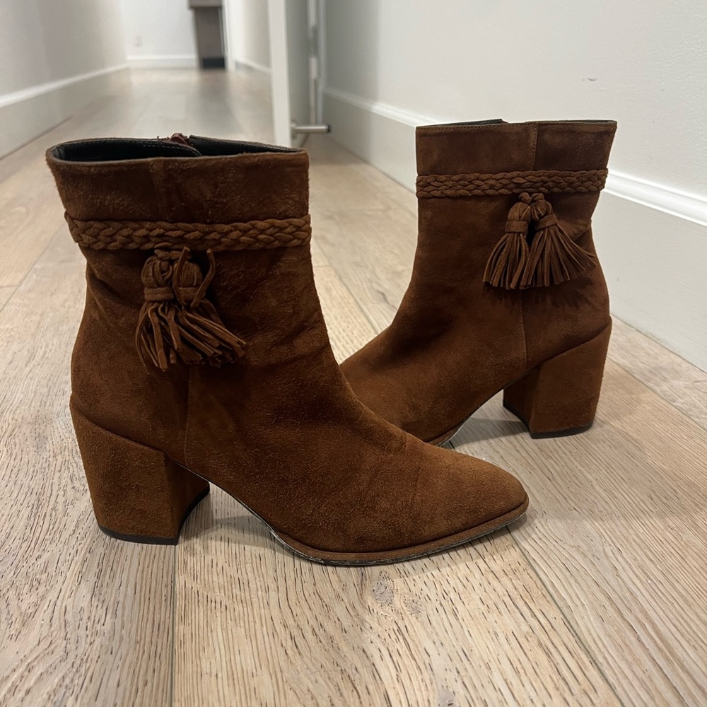 Stuart Weizman Brown Suede Bootie In Size 7 - image 1